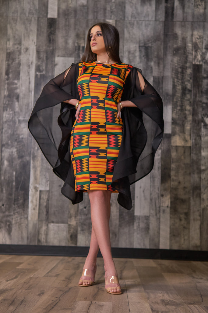 Women's Elegant Kente Print Dress | V KENTAY