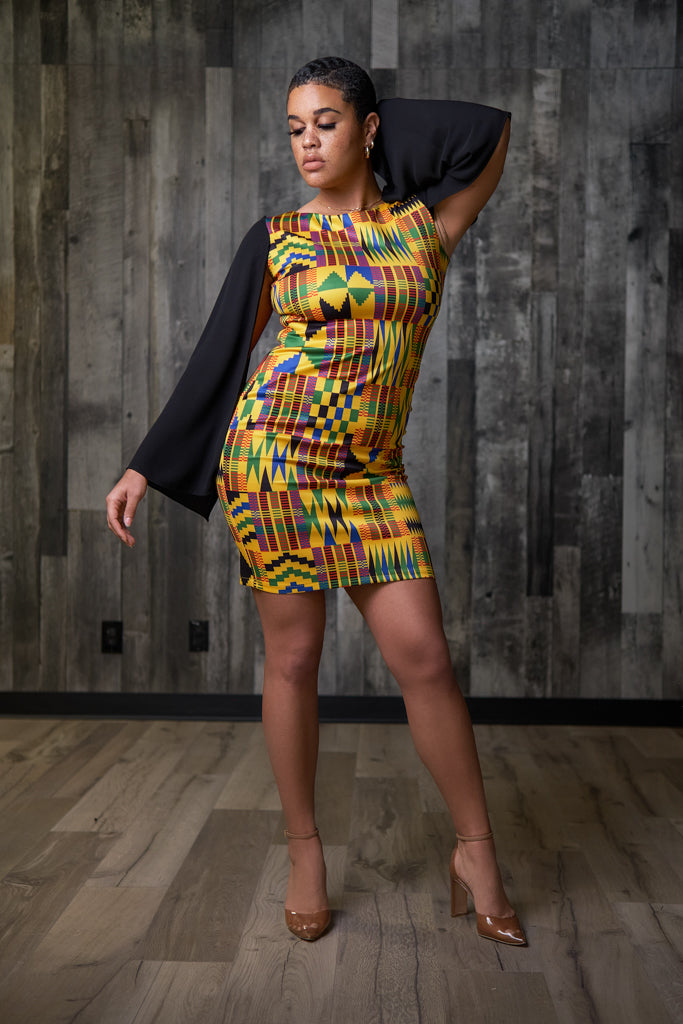 Women's African Print Mini Dress | V KENTAY