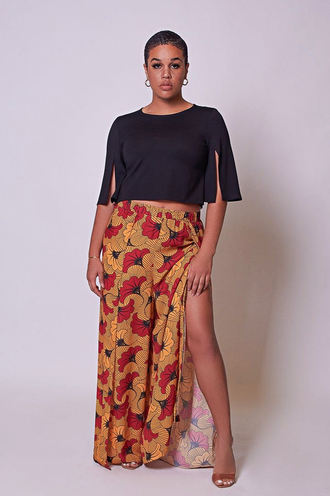 Women's African Print Wide Pants Set | V KENTAY