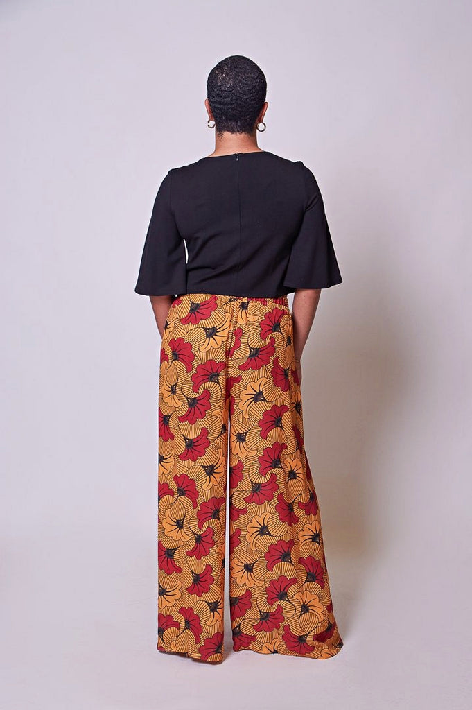 Women's African Print Wide Pants Set | V KENTAY