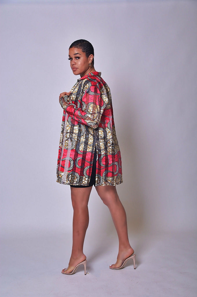 Women's African Print Oversized Blouse | V KENTAY