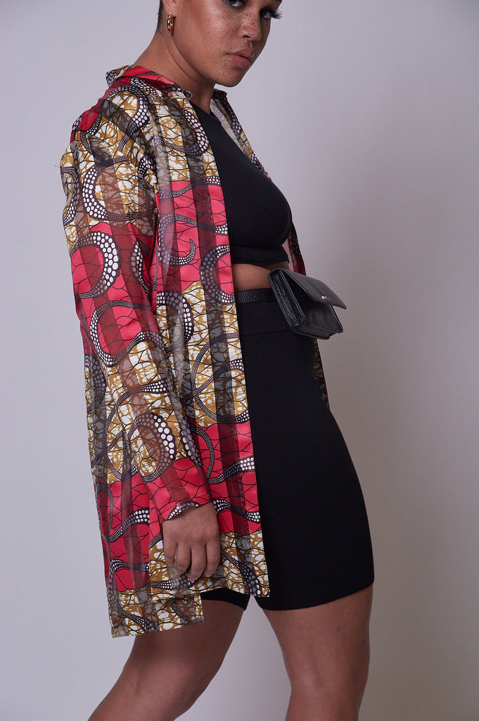 Women's African Print Oversized Blouse | V KENTAY
