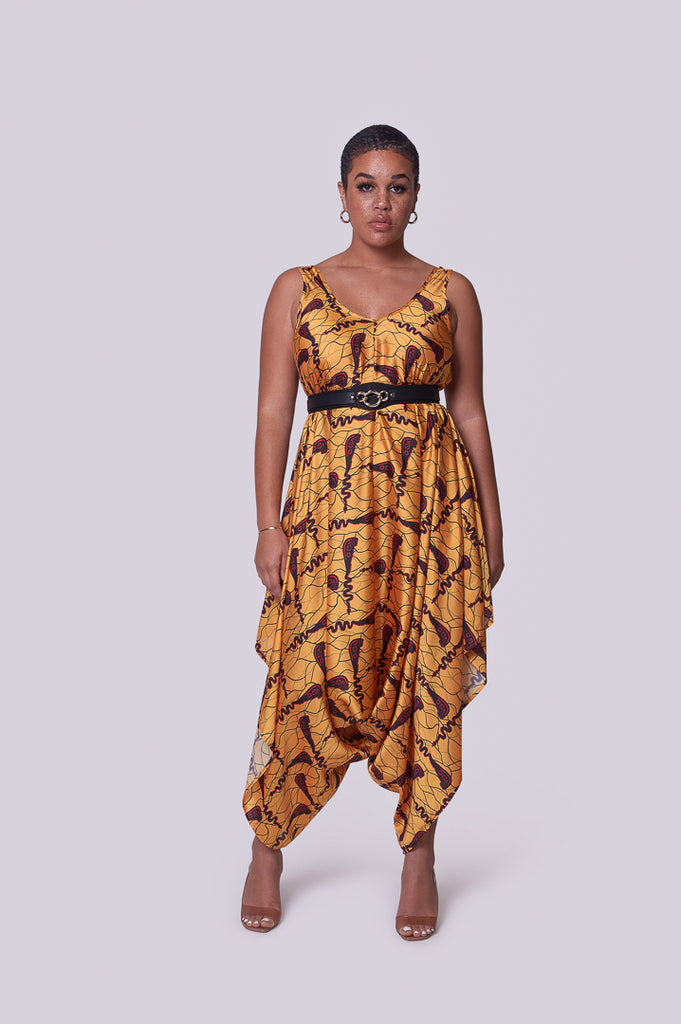 Women's African Print Jumpsuit | V KENTAY