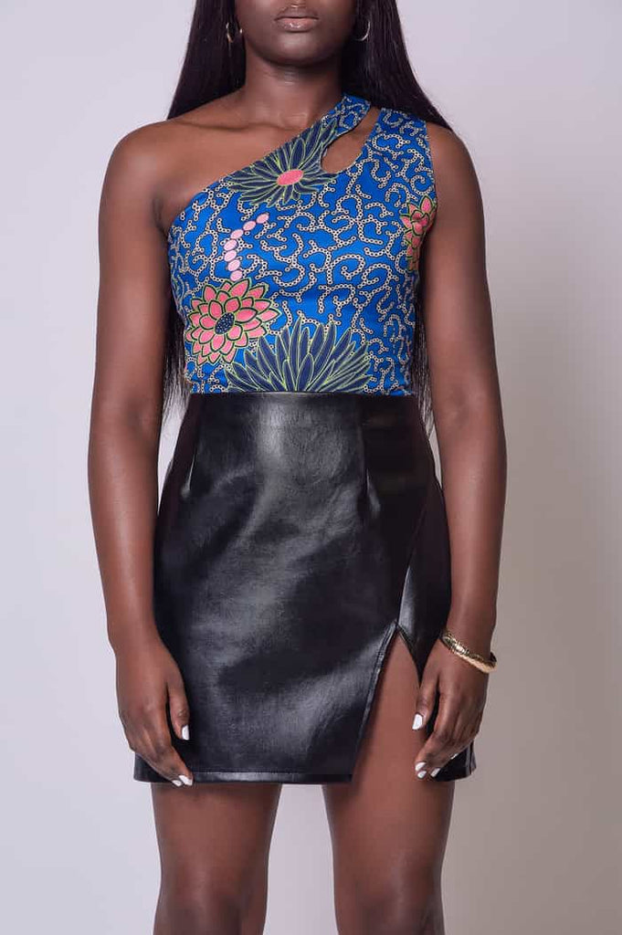 Women's African Print Keyhole Bodysuit | V KENTAY